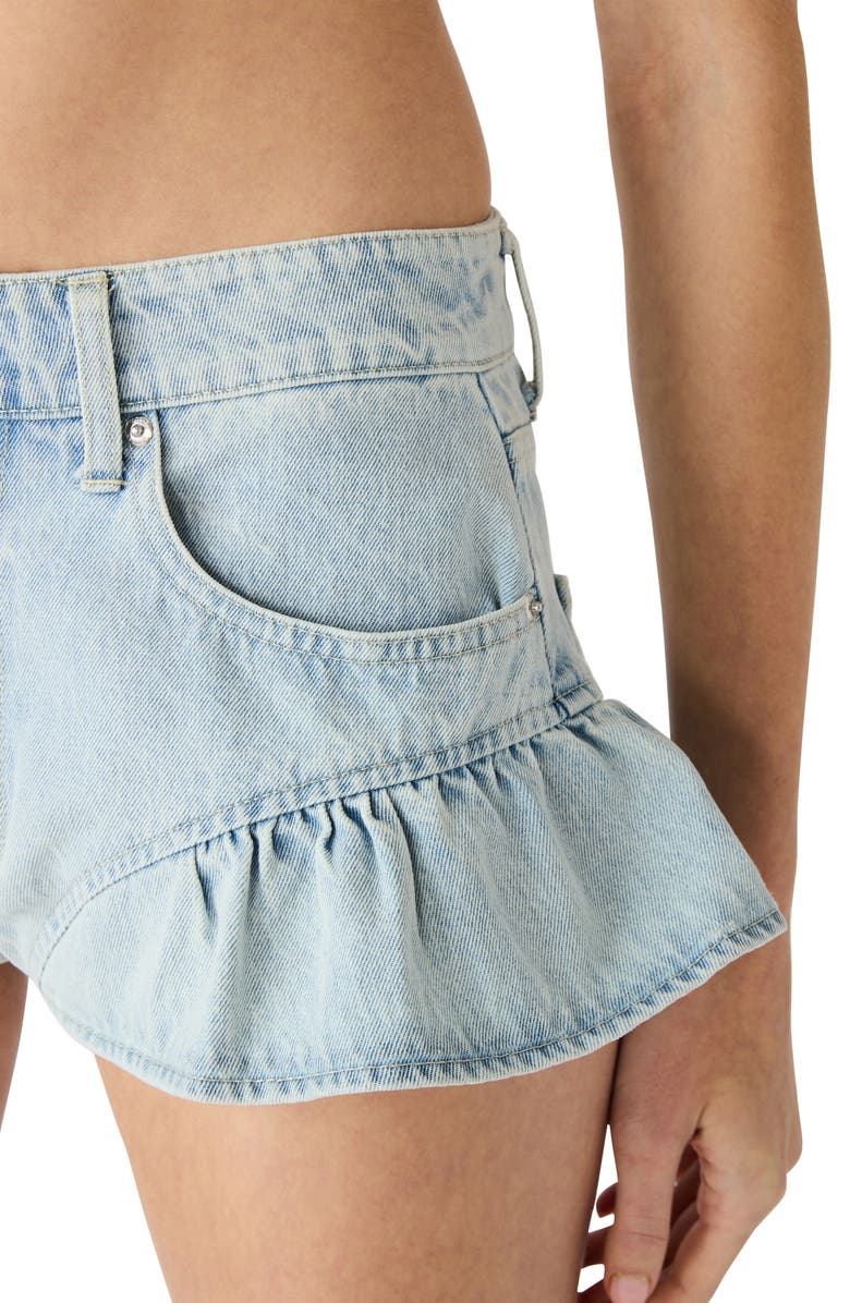 Steve Madden Maxine Ruffle Hem Denim Shorts, Alternate, color, Sulphur Spring