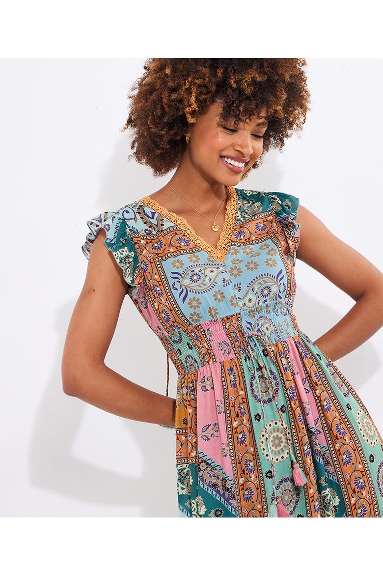 Patchwork Slit Maxi Dress, Alternate, color, MULTI PATCHWORK