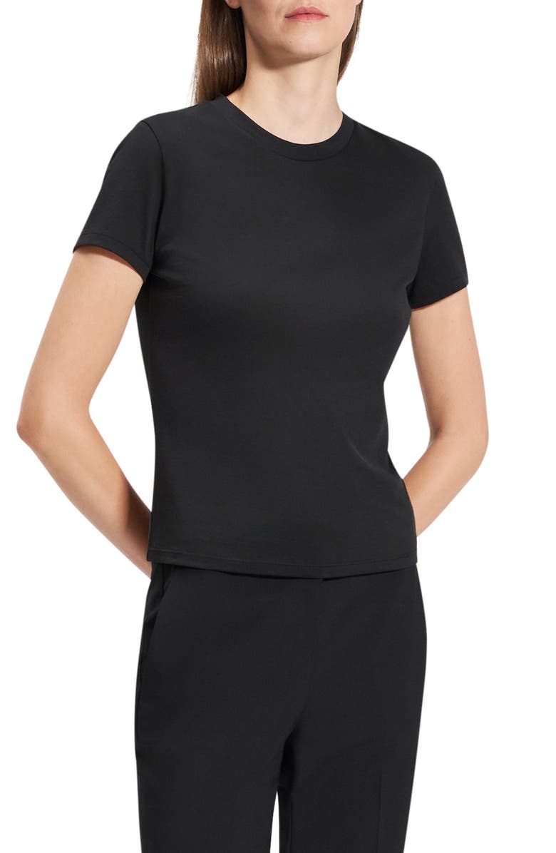 Theory Tiny Apex Organic Pima Cotton T-Shirt, Main, color, Black