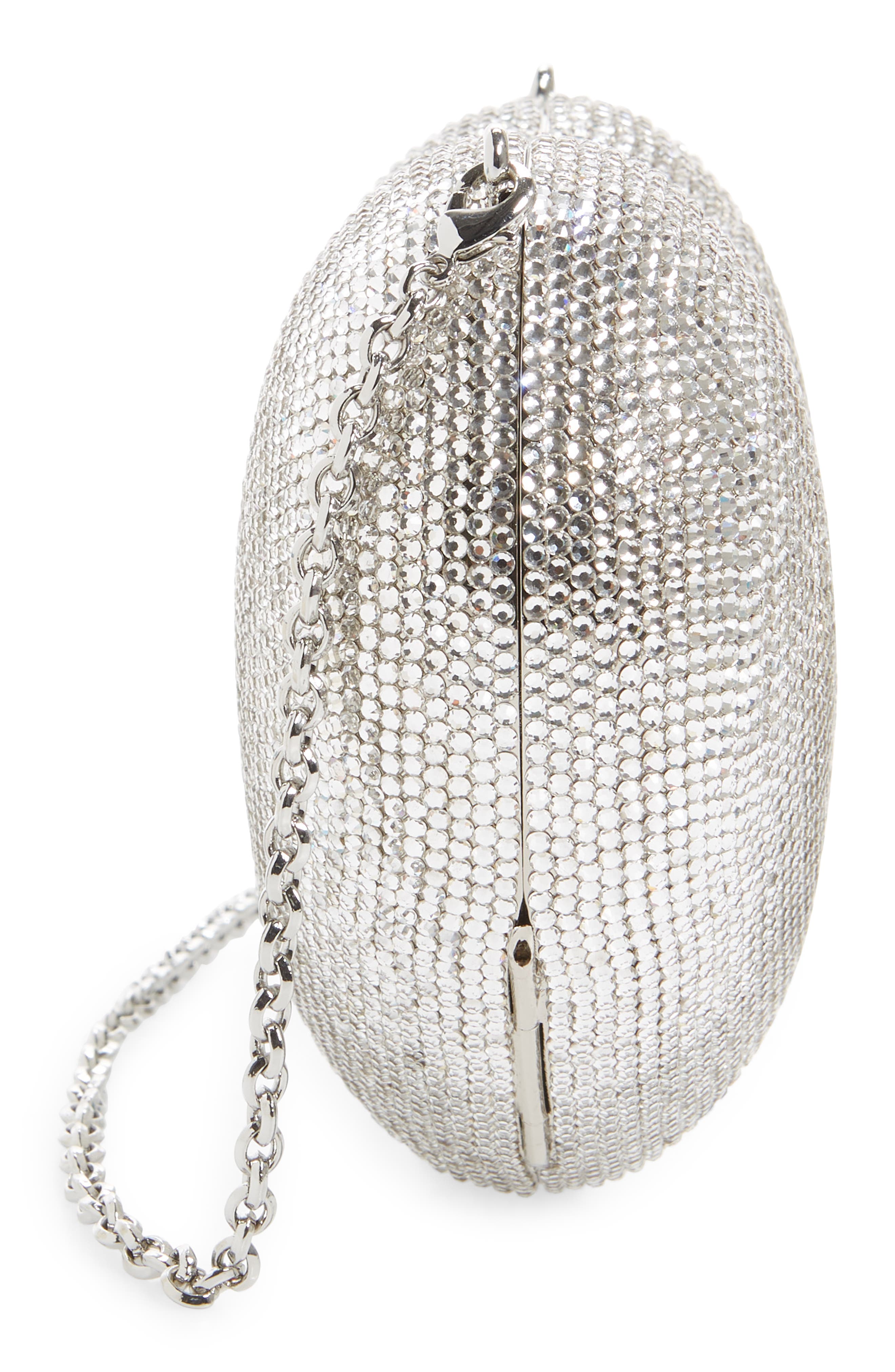 JUDITH LEIBER COUTURE Lamour Petite Coeur Heart Clutch, Alternate, color, Silver Rhine