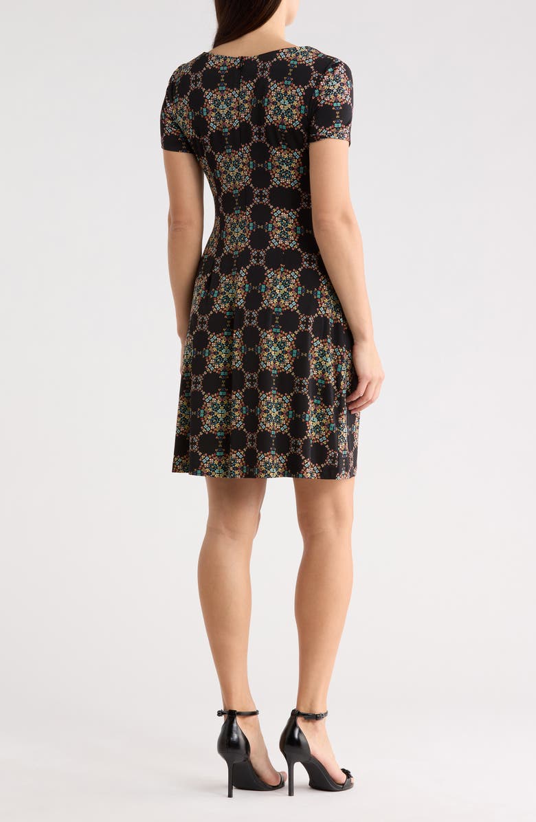 Connected Apparel Print T-Shirt Dress, Alternate, color, Black