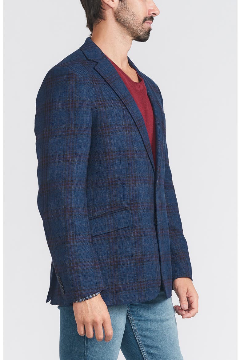 Plaid Sport Coat, Alternate, color, NAVY