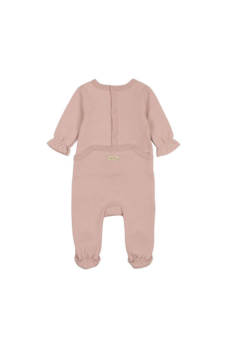 Mon Tresor Bebe Soft Stitches Footie & Hat Set, Girls, Alternate, color, 