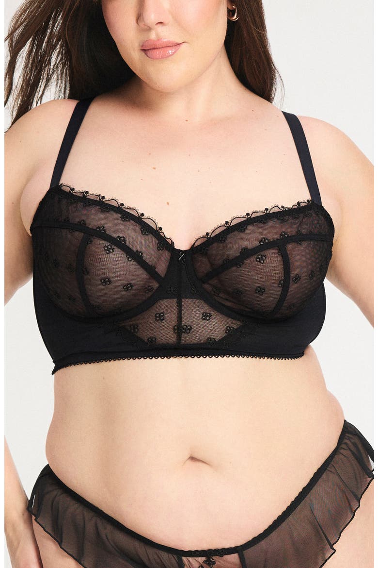 Sweet Fetish Underwire Bustier(Regular & Plus), Alternate, color, BLACK CAVIAR