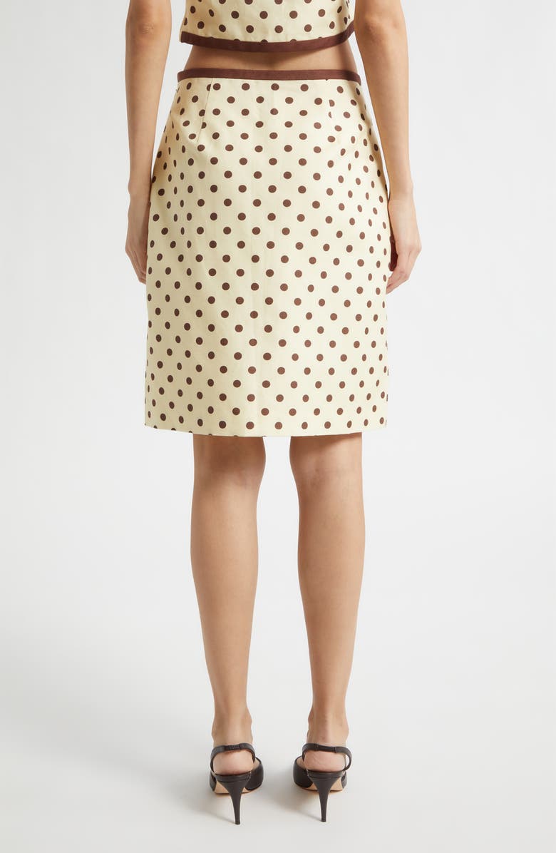 POSSE Bowie Polka Dot Pencil Skirt, Alternate, color, Vanilla/ Choc