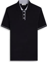 Bugatchi Tipped Merino Wool & Silk Polo Sweater