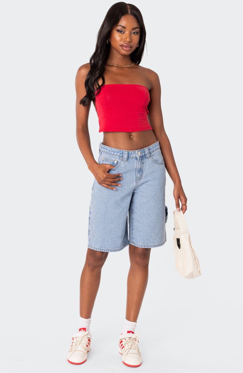 EDIKTED Tao Strappy Open Back Tube Top, Alternate, color, Red