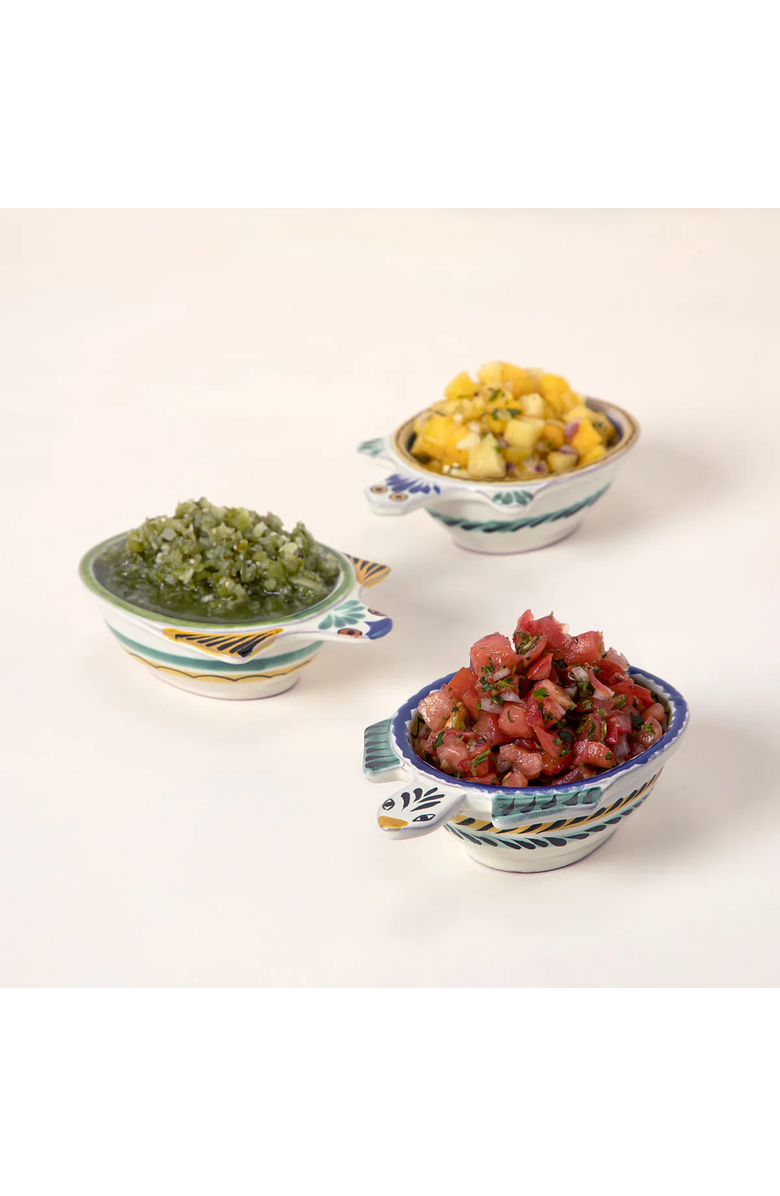Uncommon Goods Majolica Salsa Turtle Bowls Set of 3 by Gorky Pottery, Alternate, color, 