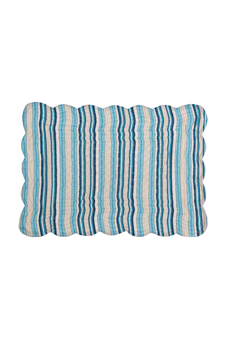 Bailey Blue Vintage 100% Cotton Quilted Set of 6 Placemats 13" x 19", Alternate, color, Blue