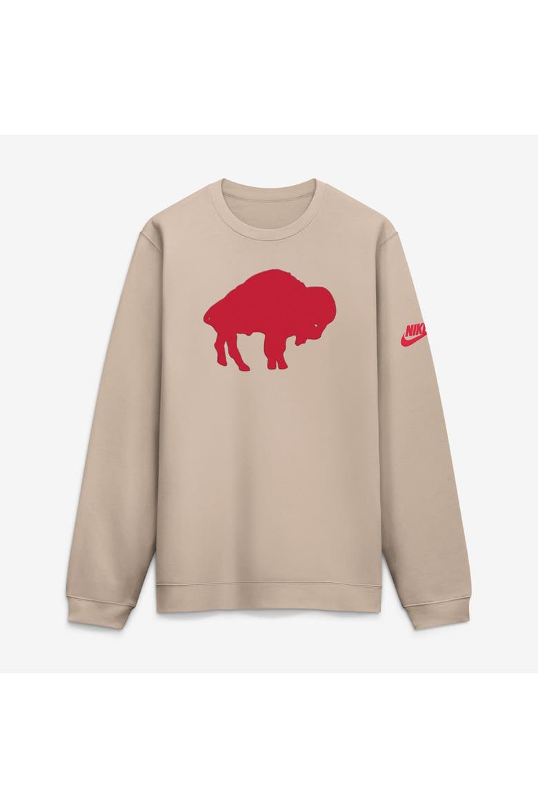 Men's Nike Sand Buffalo Bills I-Formation Rewind Club Crew Sweatshirt, Main, color, Sand