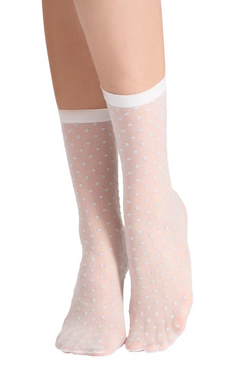 Shimmer Dot Crew Socks