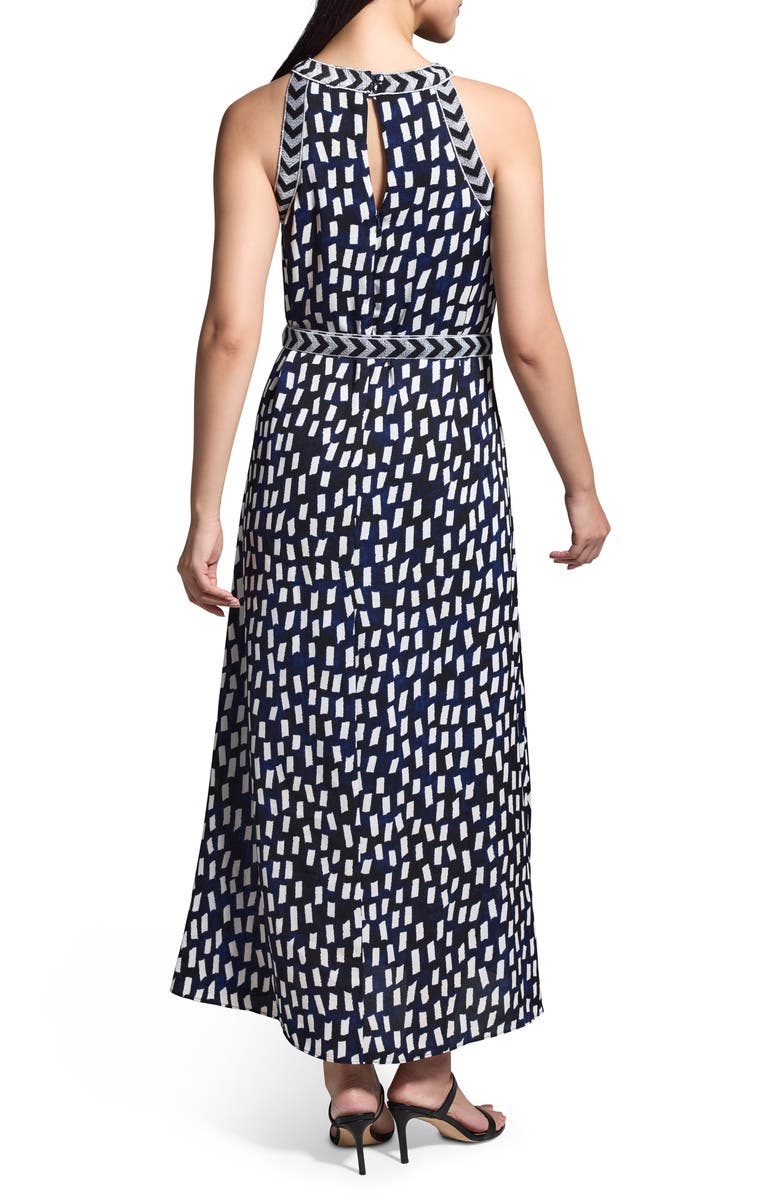 NIC+ZOE Becca Starry Sky Embroidered Trim Maxi Dress, Alternate, color, Blue/Black Multi