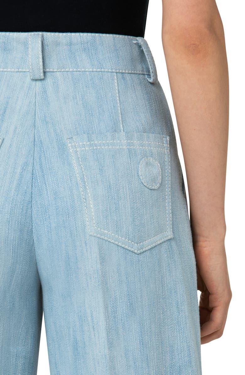 Akris punto Chiara Wide Leg Crop Denim Pants, Alternate, color,