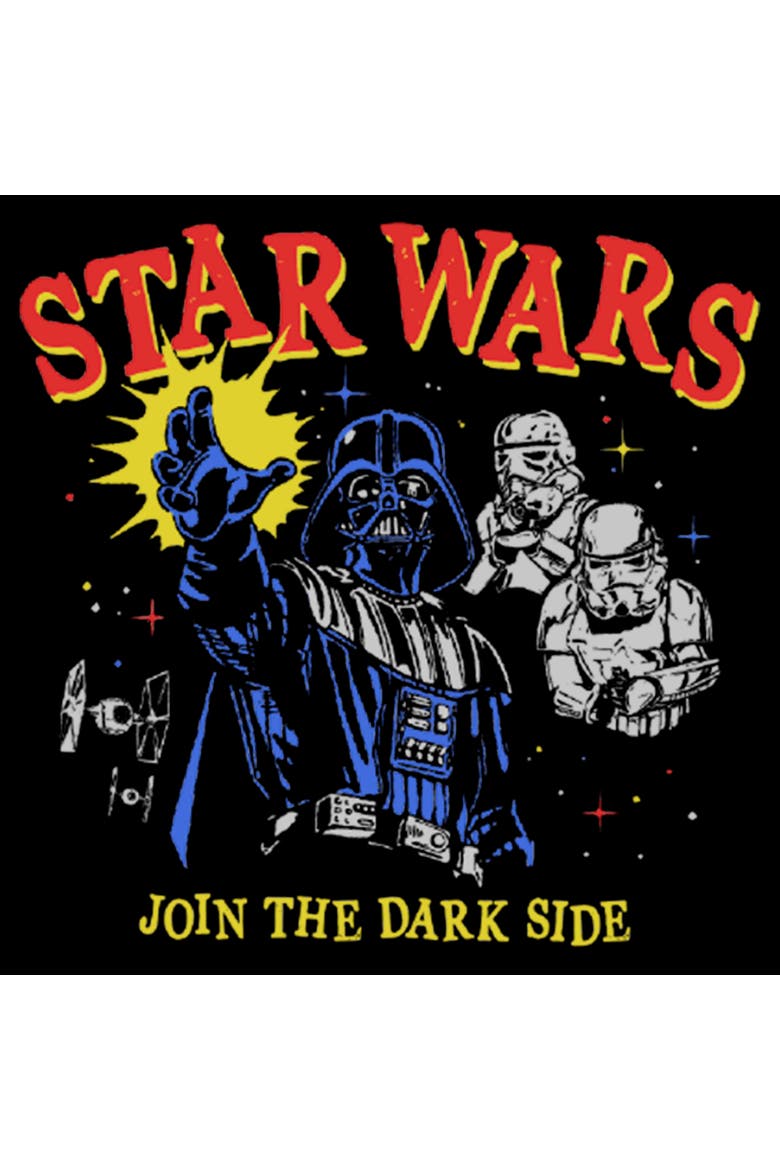 Mens Star Wars Retro Join The Dark Side T Shirt, Alternate, color, Black