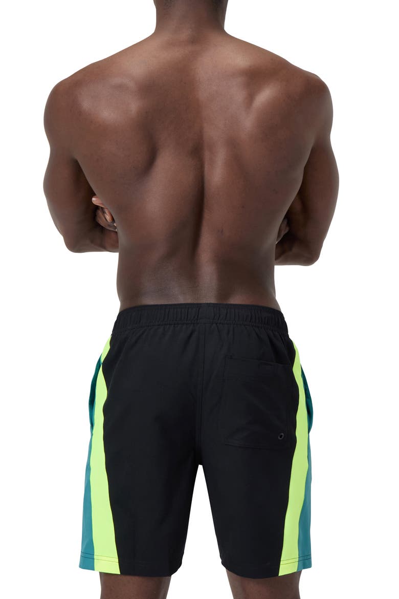 Redondo Edge Colorblock Volley Swim Trunks, Alternate, color, BLACK