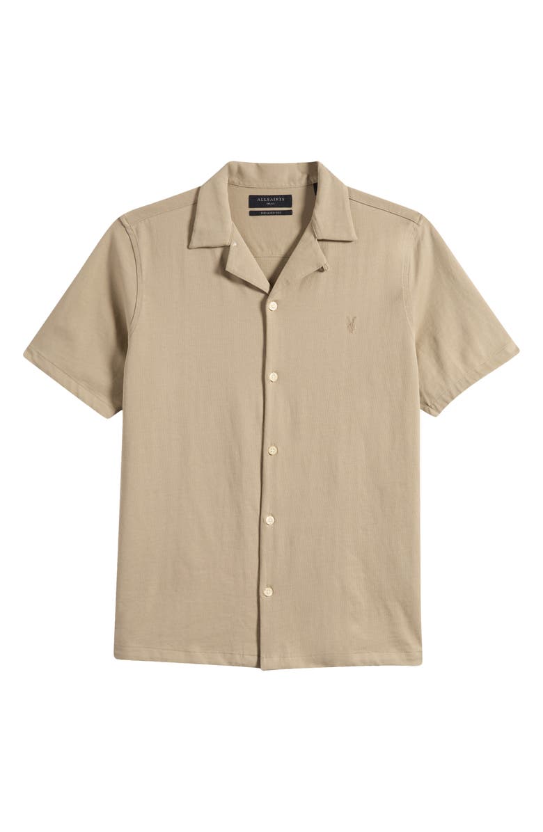 AllSaints Hudson Camp Shirt, Main, color, Pebble Brown