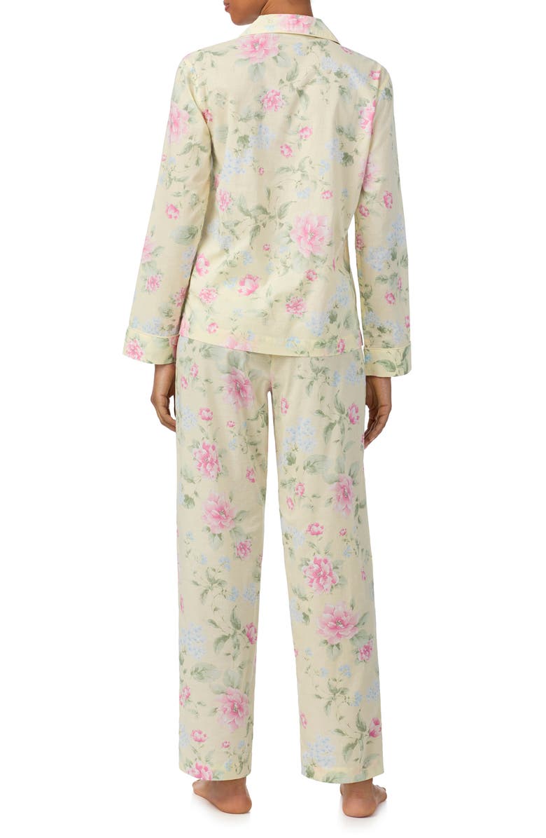 Lauren Ralph Lauren Floral Cotton Blend Pajamas, Alternate, color, Yellow Flower