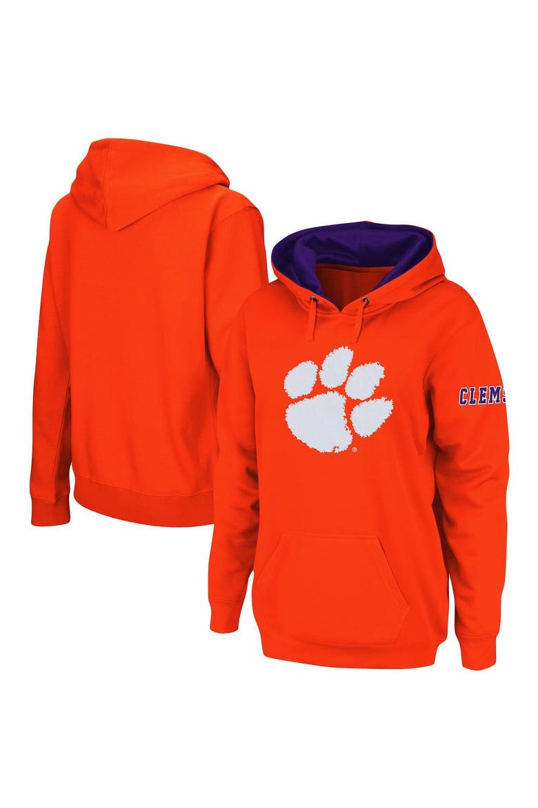 Women's Stadium Athletic Orange Clemson Tigers Big Logo Pullover Hoodie, Alternate, color, Orange