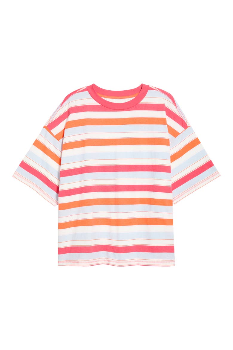 FP Movement Stripe Relaxed Fit Cotton T-Shirt, Main, color, POOLSIDE GRAPEFRUIT