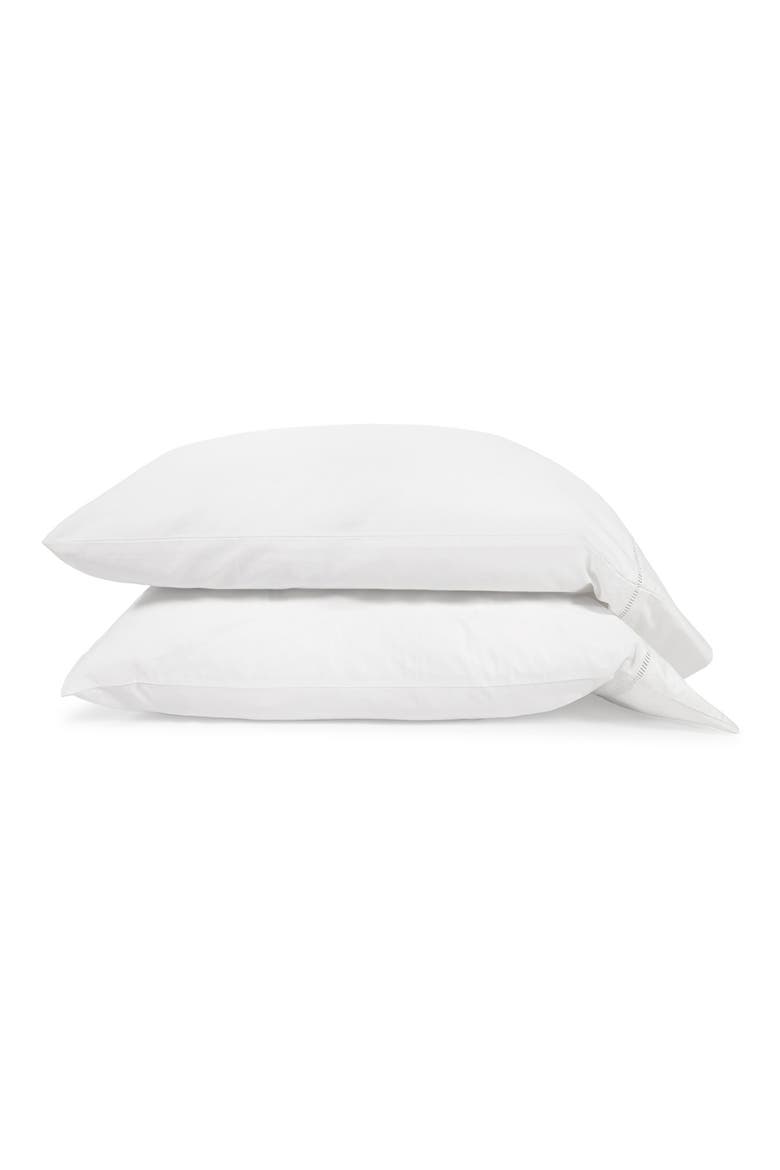 Como Set of 2 Ladder Stitch Cotton Sateen Pillowcases, Main, color, WHITE