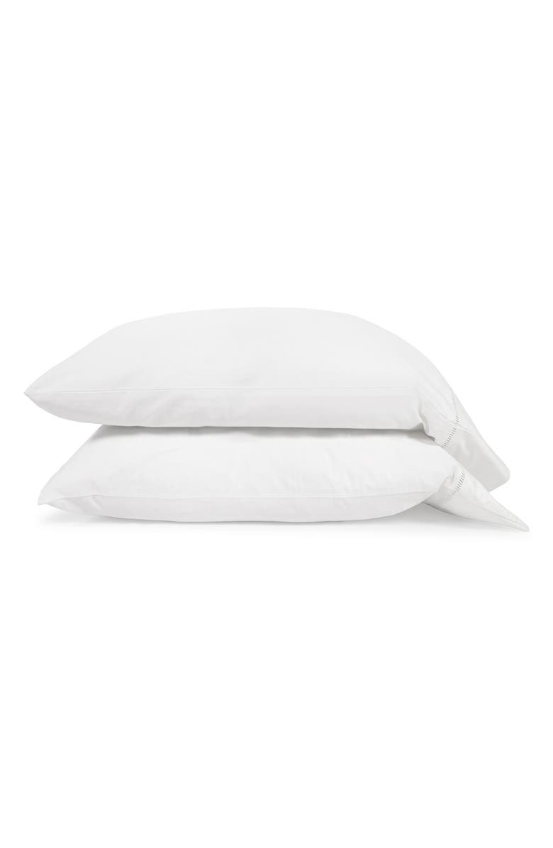 Pom Pom at Home Como Set of 2 Ladder Stitch Cotton Sateen Pillowcases, Main, color, White