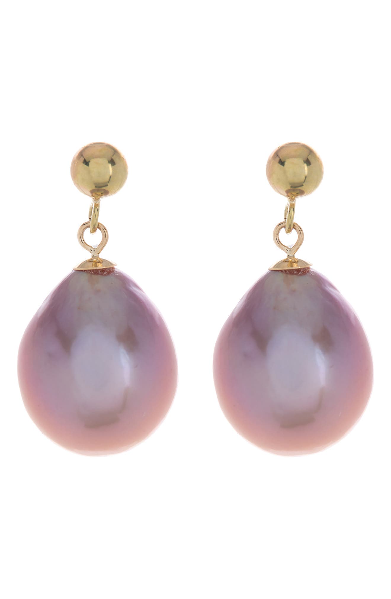 EFFY 14K Gold 10-10.5mm Purple Freshwater Pearl Drop Earrings