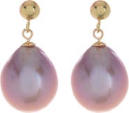 EFFY 14K Gold 10-10.5mm Purple Freshwater Pearl Drop Earrings