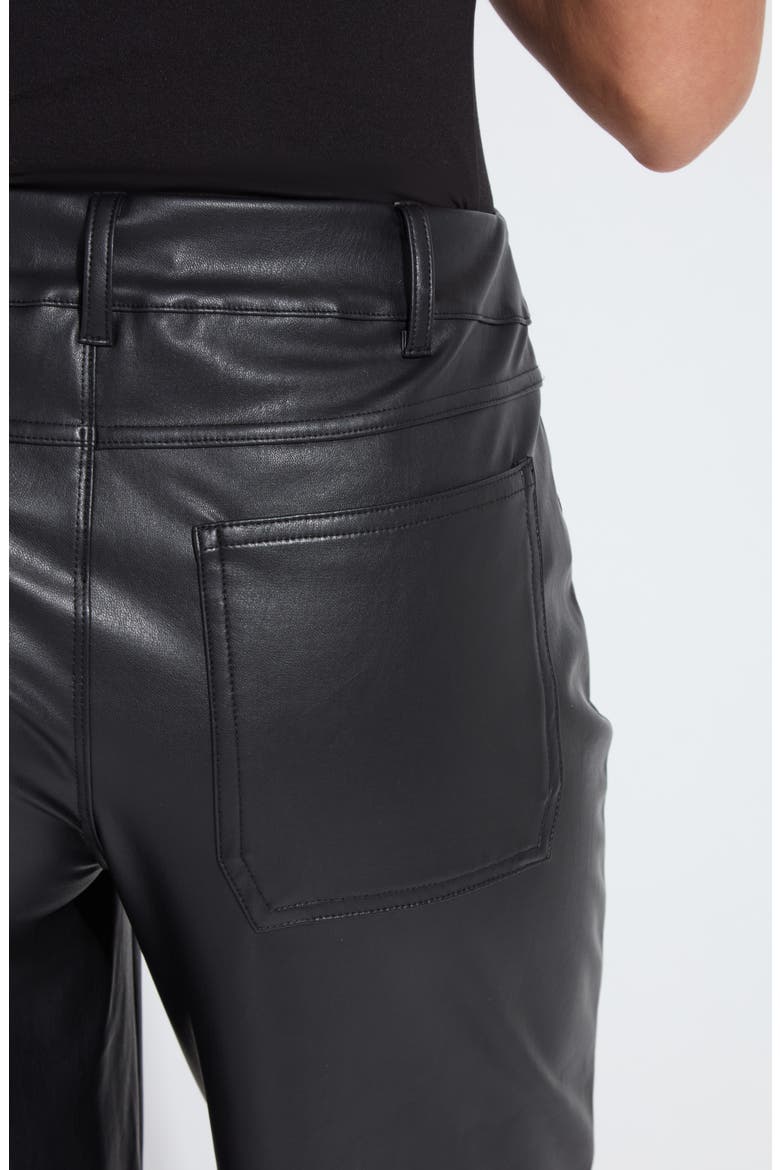Azara Wide Leg Faux Leather Pants, Alternate, color, BLACK