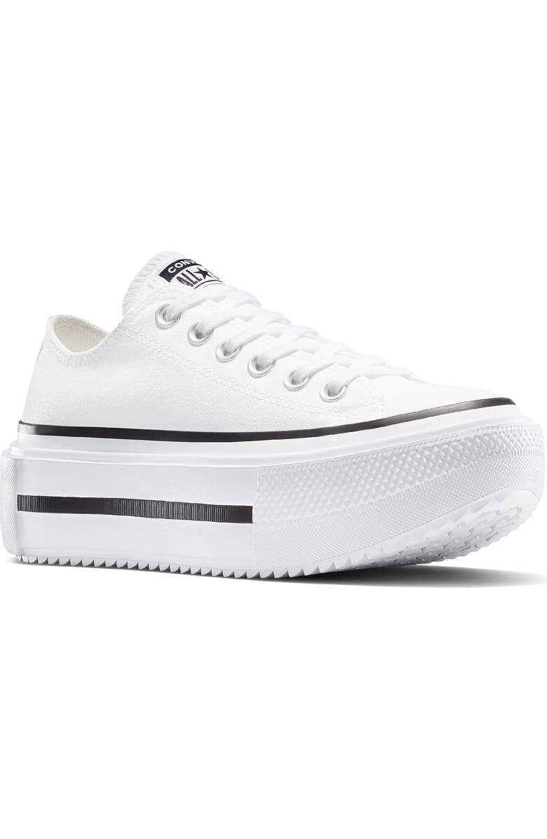 Converse Gender Inclusive Chuck Taylor All Star Lift Double Stack Low Top Platform Sneaker, Main, color, White/ Black/ White