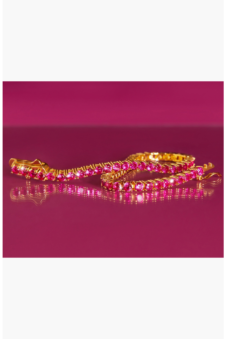 Lab Grown 6ct Red Ruby Tennis Bracelet, Alternate, color, Yellow Gold Vermeil