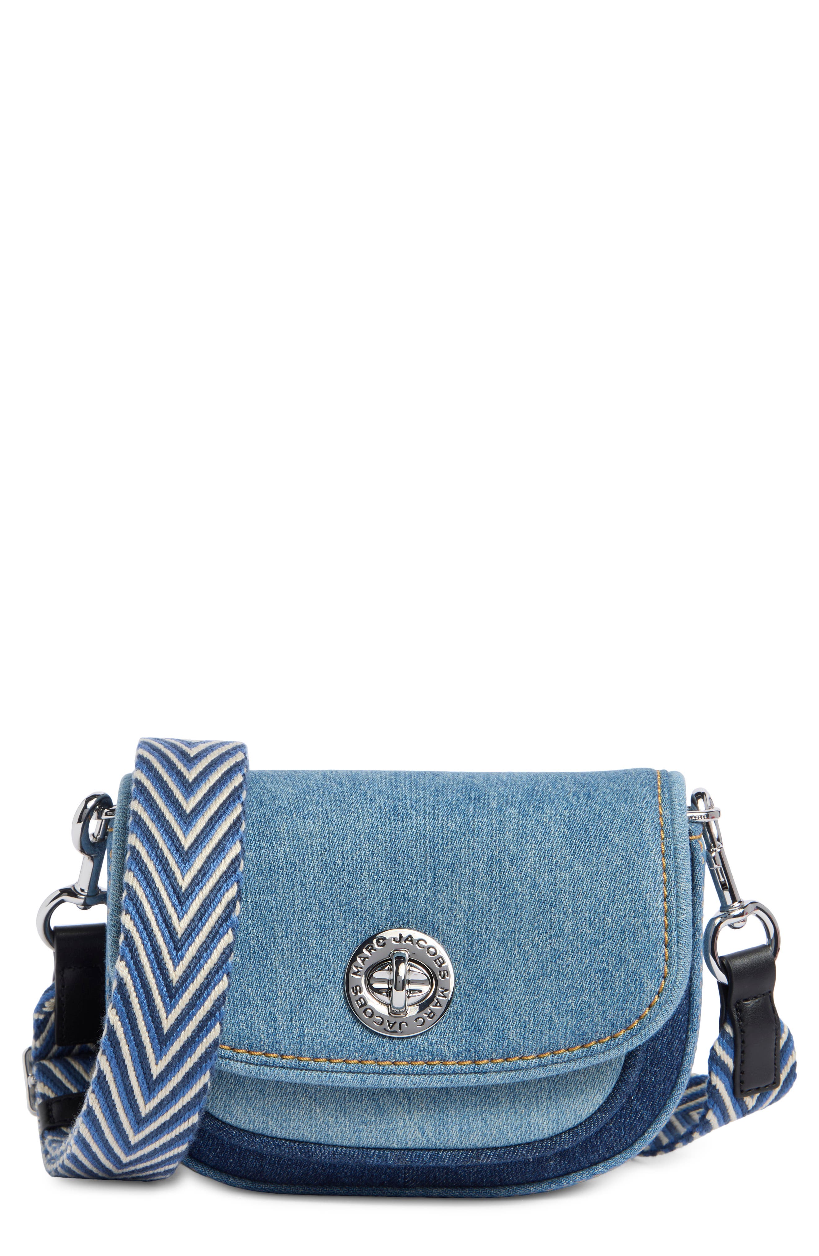 Marc Jacobs Small Colorblock Denim Signet Turnlock Saddle Bag