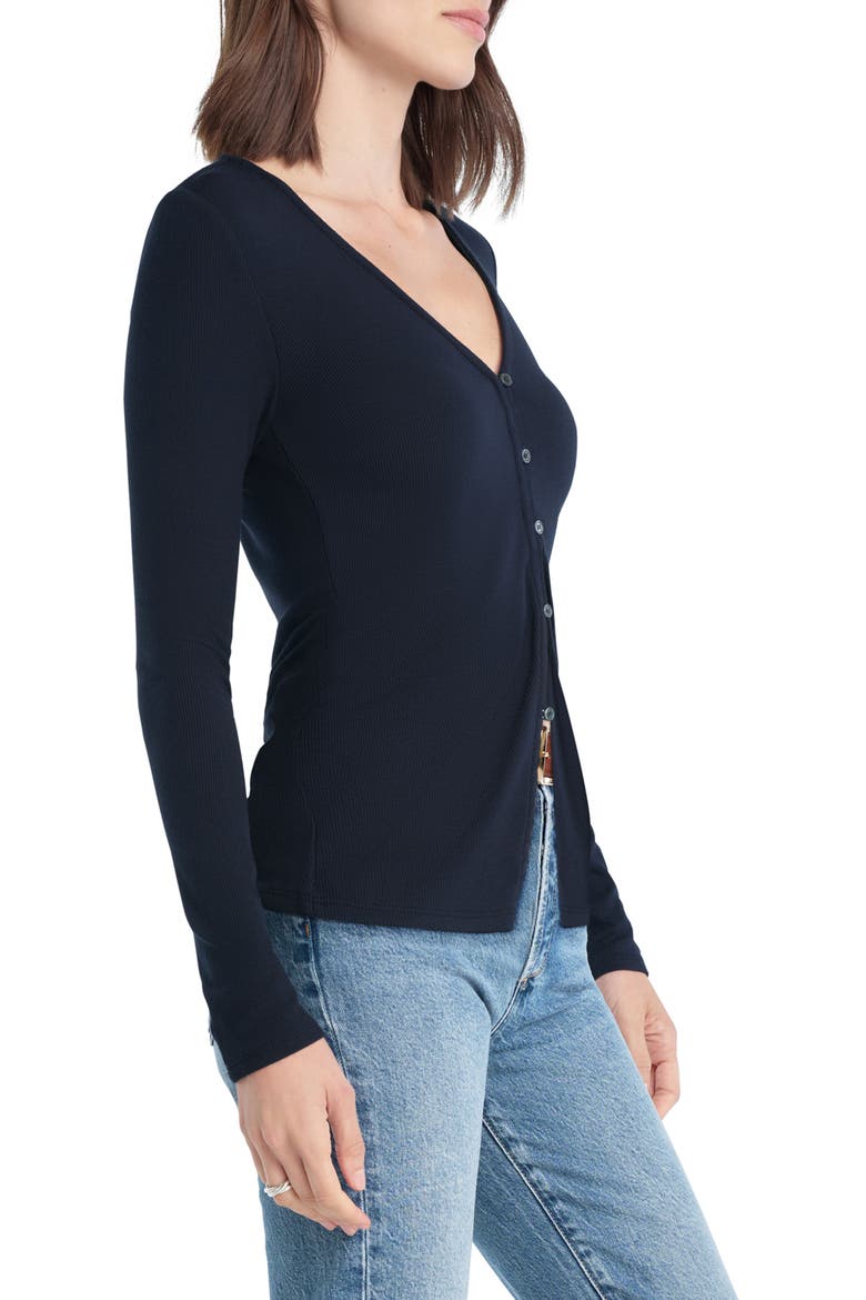 The Good Luck Long Sleeve Rib Top, Alternate, color, NAVY