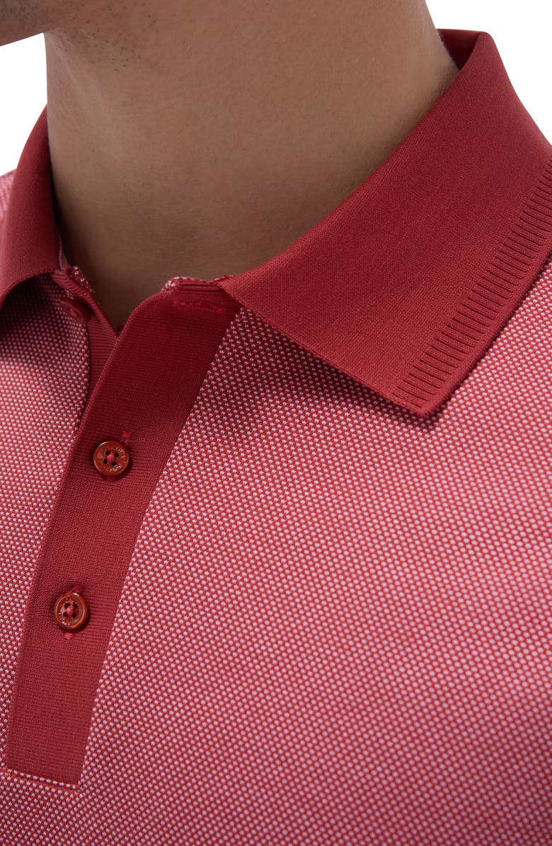 Bugatchi Tipped Cotton Piqué Polo, Alternate, color, Brick