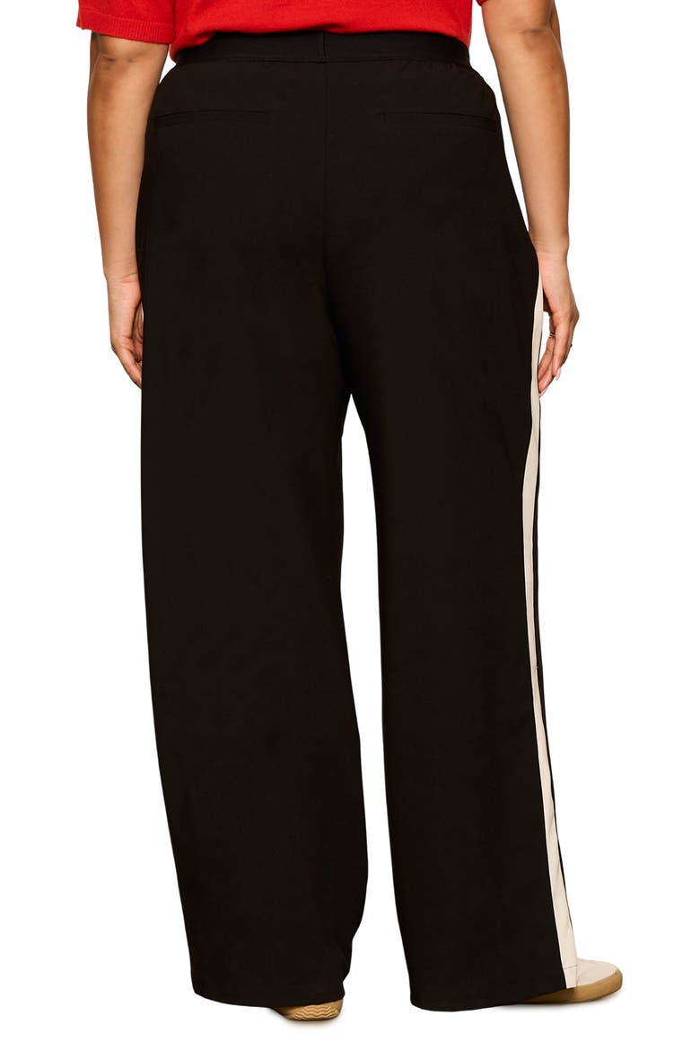 Wide Leg Track Pants, Alternate, color, BLACK
