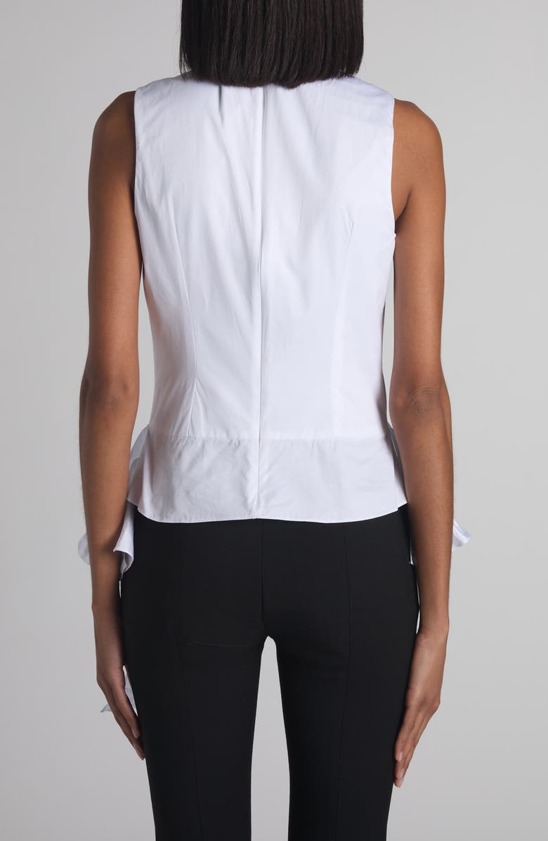 McQueen Asymmetric Ruffle Cotton Top, Alternate, color, Ivory