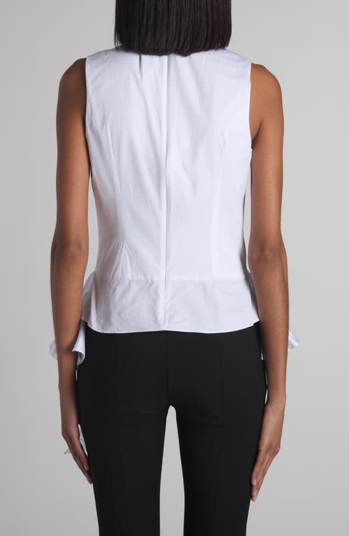 Alexander Mcqueen Mcqueen Asymmetric Ruffle Cotton Top In Brown