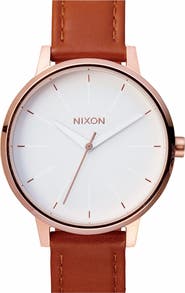 Nixon 'The Kensington' Leather Strap Watch, 37mm
