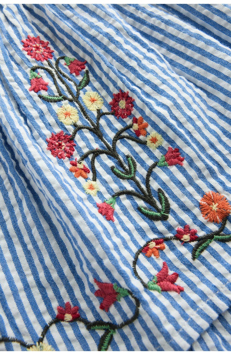 Mini Boden Kids' Stripe Floral Embroidered Tiered Dress, Alternate, color, Ticking Stripe Floral