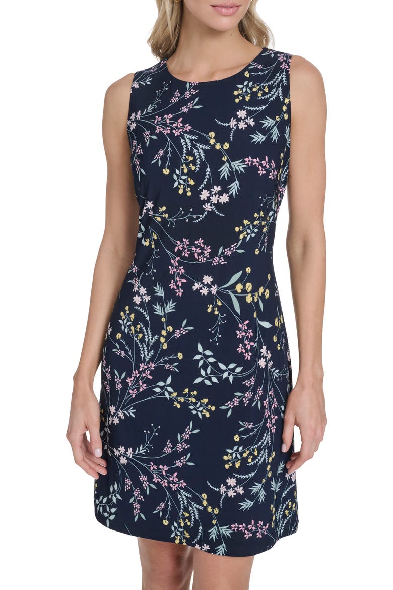 Jersey Sheath Dress, Alternate, color, SKY CAPTAIN/ BALLERINA PINK