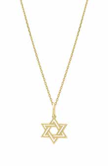 KARAT RUSH 14K Yellow Gold Star of David Pendant Necklace