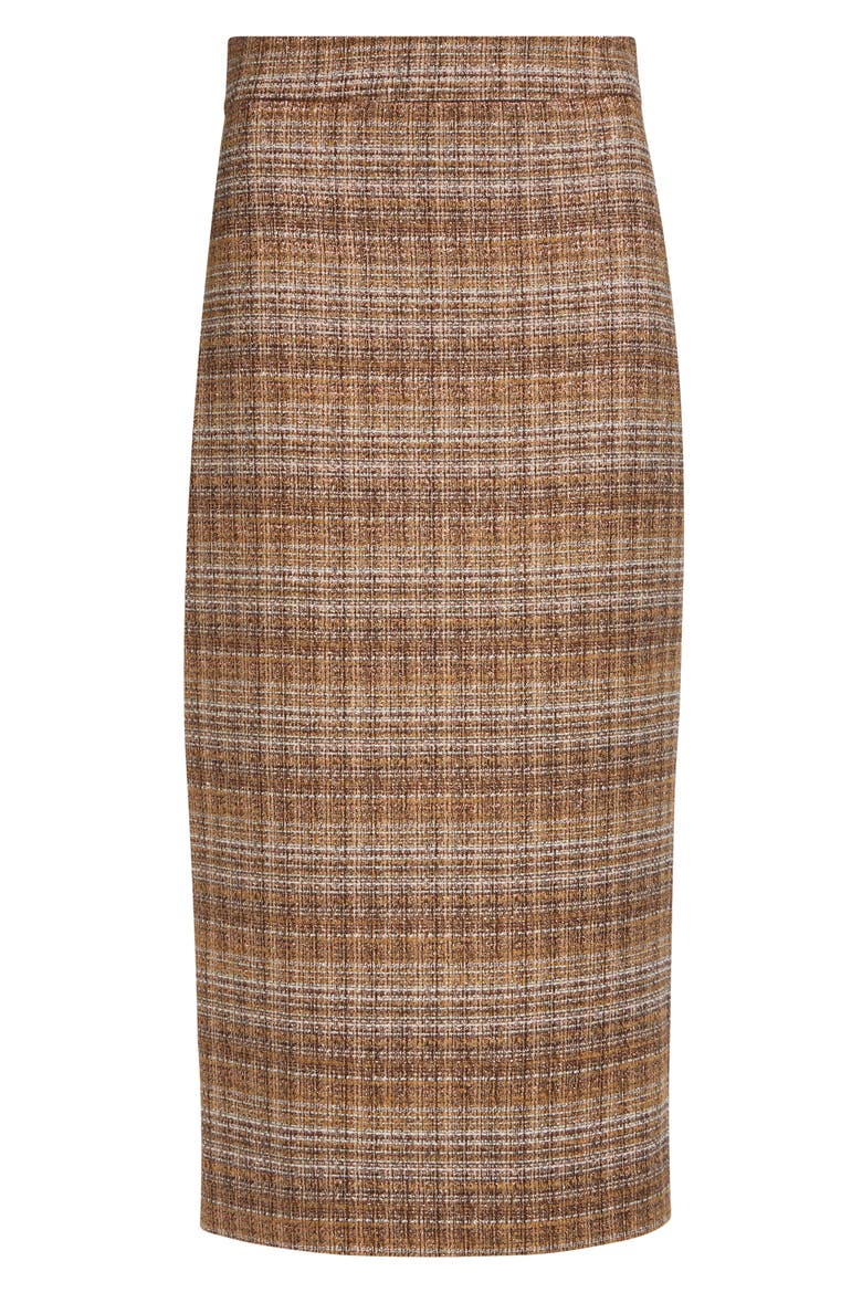 Margo Gilded Tweed Pencil Skirt, Alternate, color, COPPER MULTI