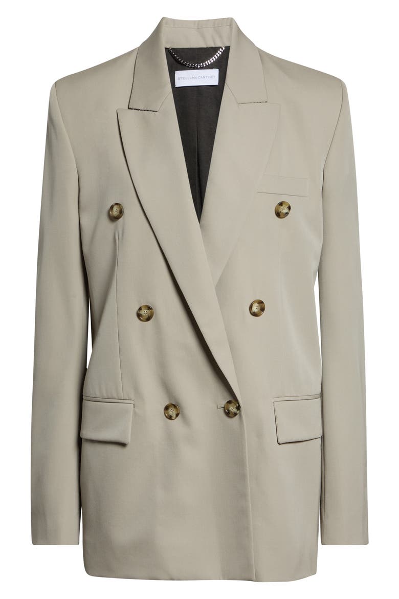 Double Breasted Wool Boyfriend Blazer, Alternate, color, MIST GREY