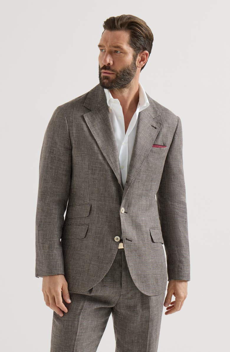 Brunello Cucinelli Linen Cavallo blazer, Alternate, color, Hazelnut