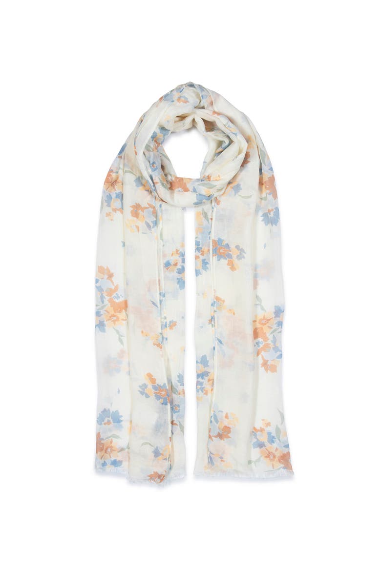 Floral Crinkled Wrap, Main, color, Mascarpone Cream