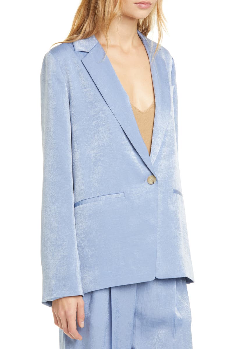 Vince Drapey Boyfriend Blazer, Alternate, color, Sky Graphite