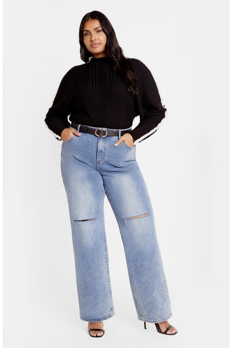 Miranda Funnel Neck Sweater, Alternate, color, BLACK