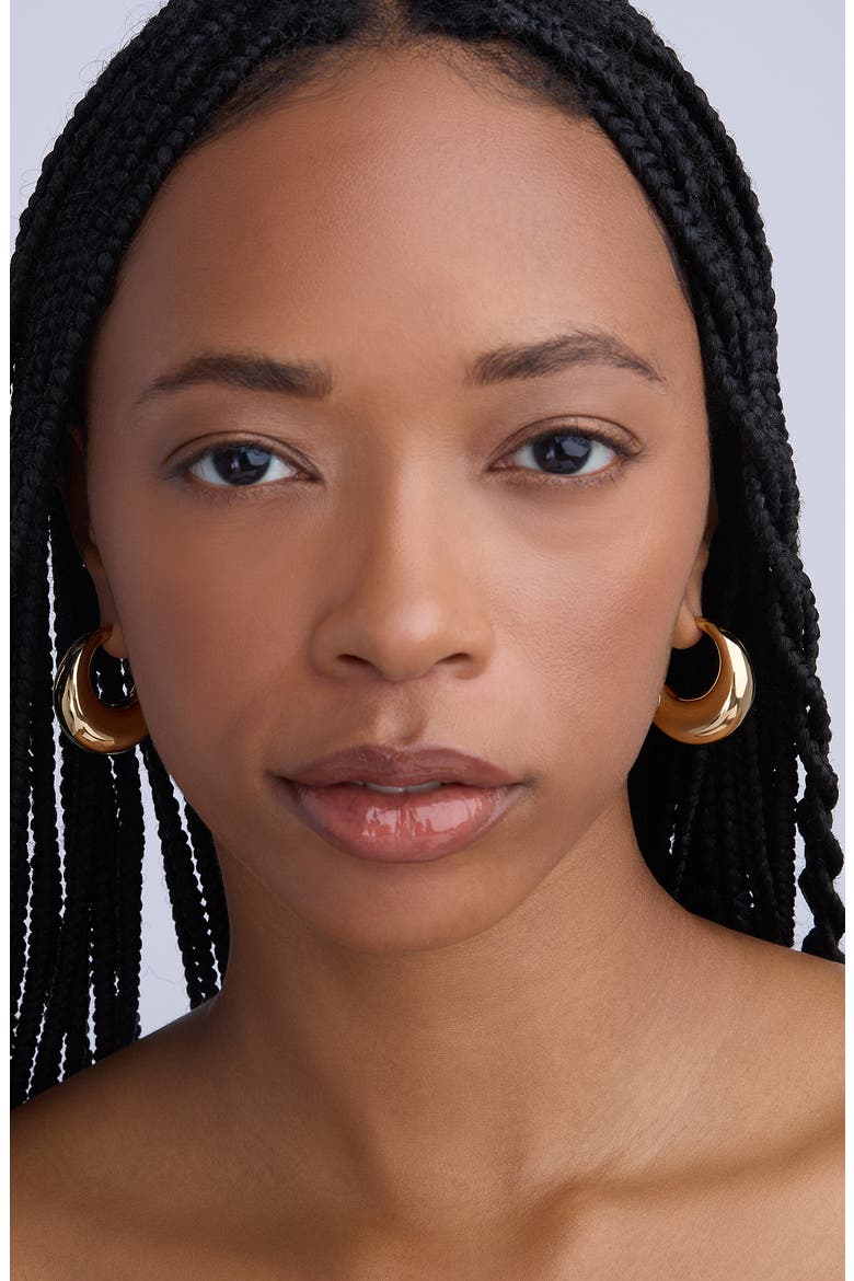 Dylan Dome Huggie Hoop Earrings, Alternate, color, YELLOW GOLD