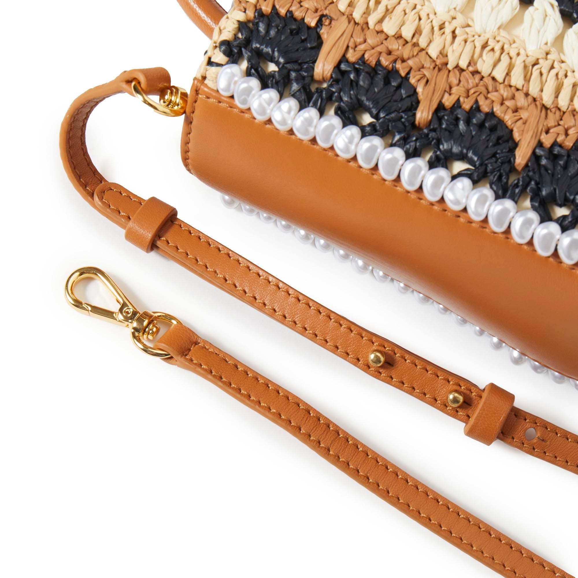 Lele Sadoughi Maya Raffia Mini Tote, Alternate, color, Neutral Night 999