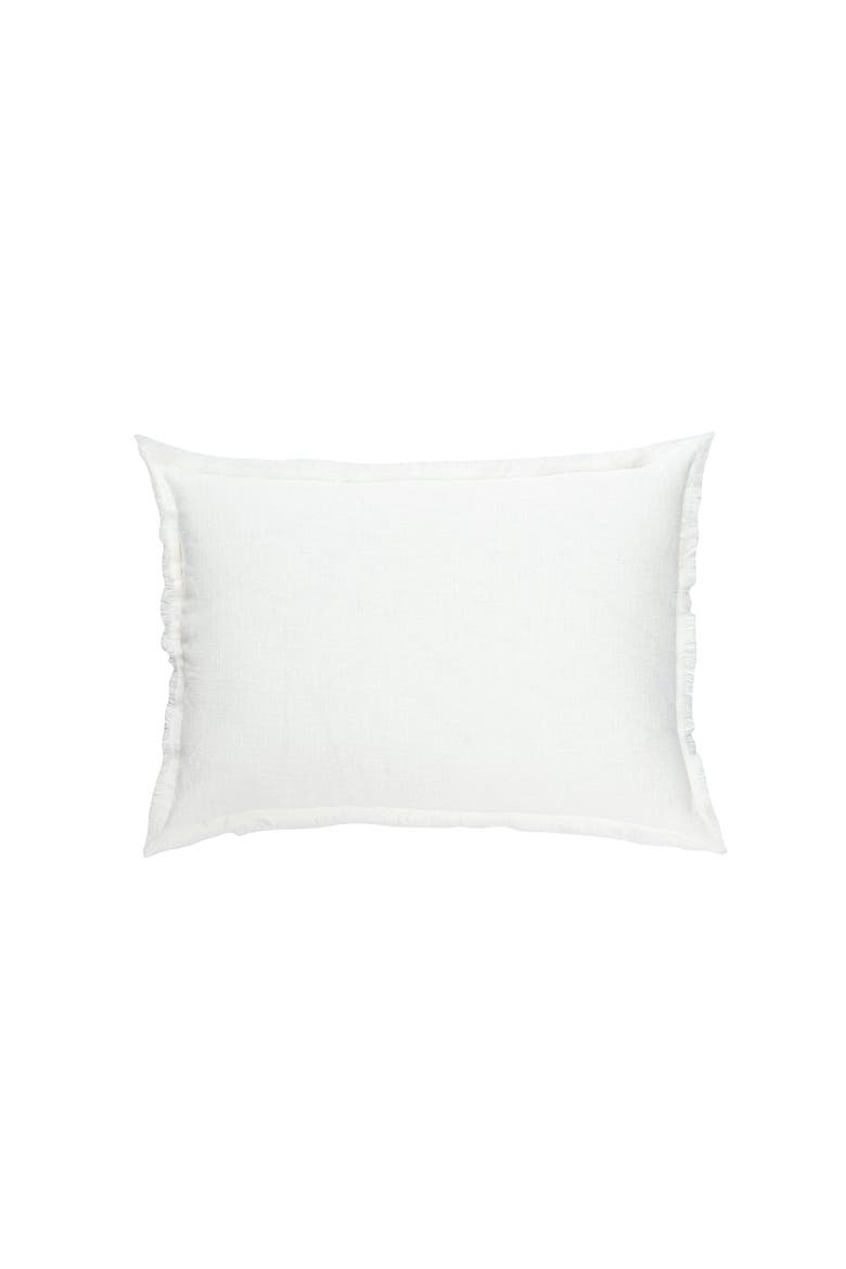 Natural Beige Fringe So Soft Linen Pillows with Down Insert, Alternate, color, White