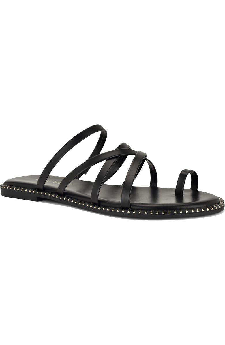Nine West Digen Toe Loop Sandal, Main, color, Black